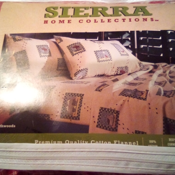 💜Host Pick💜 price drop, Flannel sheet set, Sierra Home Collection, twin size - Picture 2 of 4